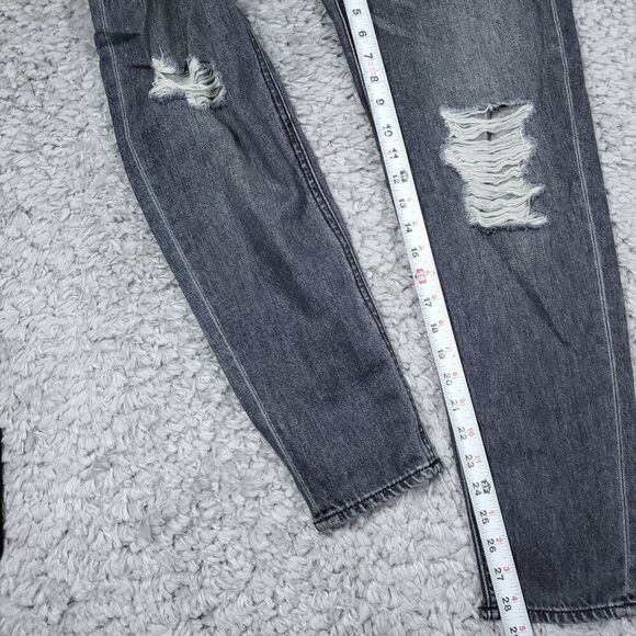 Hidden Zoey Mom Tapered Jeans Ripped High Rise Gray Busted Knee Size 25 - Picture 10 of 12
